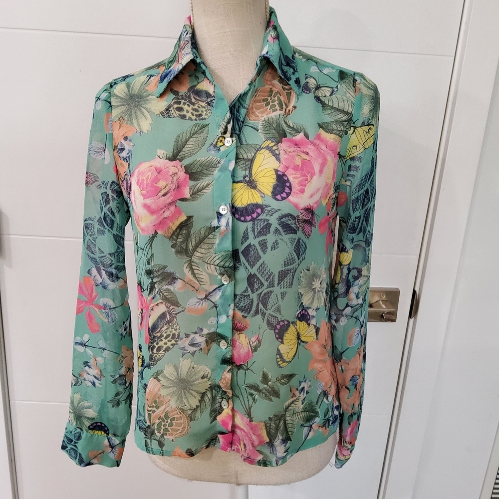 Farm Rio Tropical Print Shirt Size P